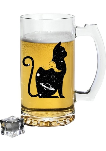 Kedi Baskılı Bira Bardağı - Bira Bardak