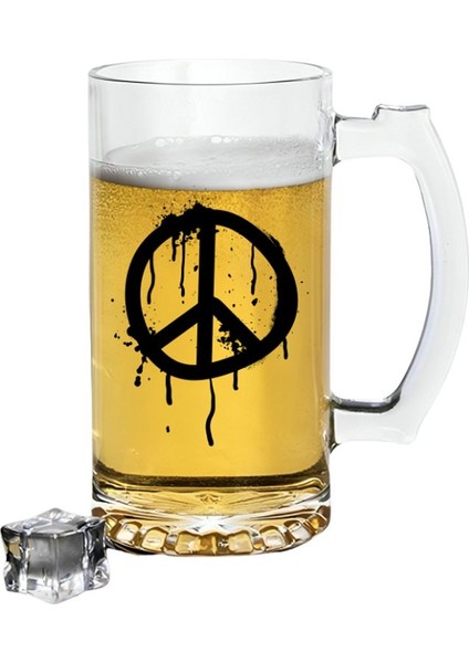 Barış Sembollü Bira Bardağı - Bira Bardak