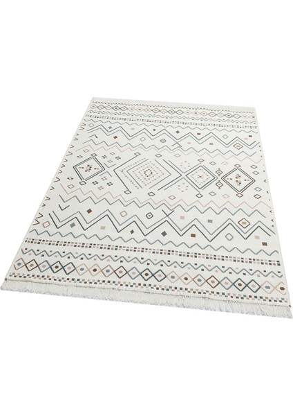 Samos Sms 05 beige Blue Yıkanabilir Çift Taraflı Pamuk Kilim modelleri