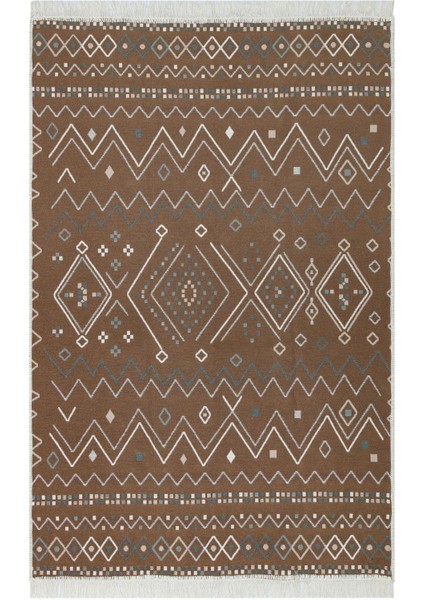 Samos Sms 05 beige Blue Yıkanabilir Çift Taraflı Pamuk Kilim indirimleri