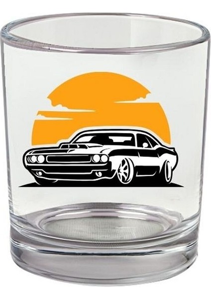 Araba Baskılı Viski Bardağı - Arabalı Bardak