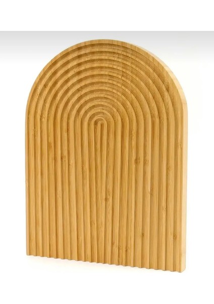 Gökkuşağı Motifli Bambu Sunumluk Kesme Tahtası