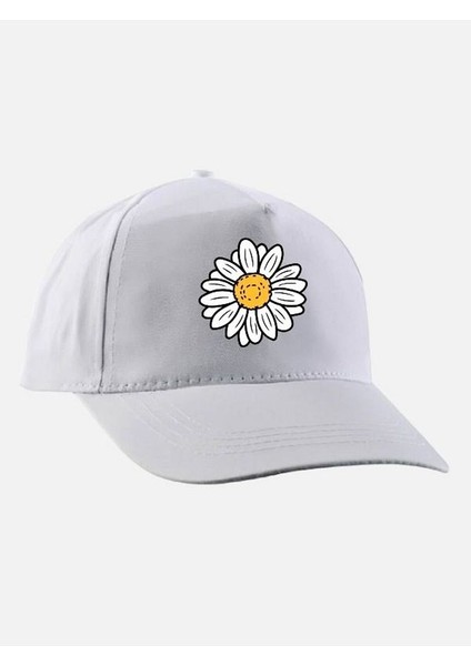 Papatya Bakılı Şapka - Papatyalı Şapka