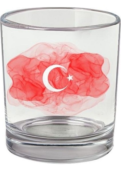Türk Bayraklı Viski Bardağı - Türk Bayraklı Bardak