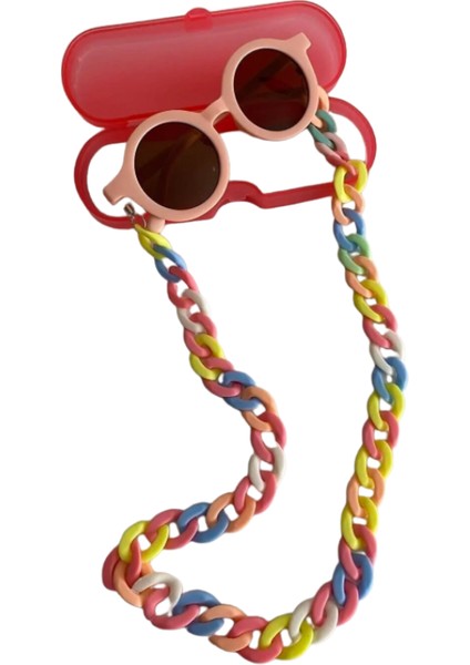 0-8 Yaş Cool Çocuk 3'lü Set Güneş Gözlüğü Gözlük Kabı ve Gözlük Zinciri BNT3333 fiyatları