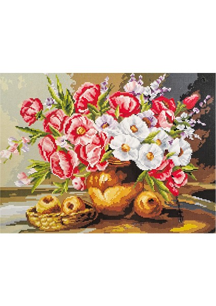 Goblen Etamin İşleme Seti 40 x 50 cm Çiçekler Deseni