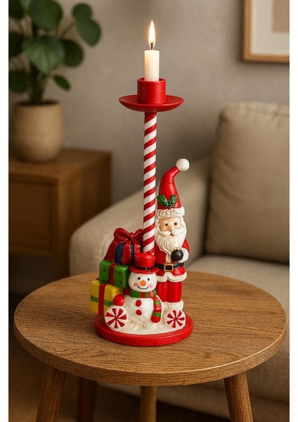 Yılbaşı Dekoratif Noel Baba Mumluk Şamdan 27 cm fiyatları