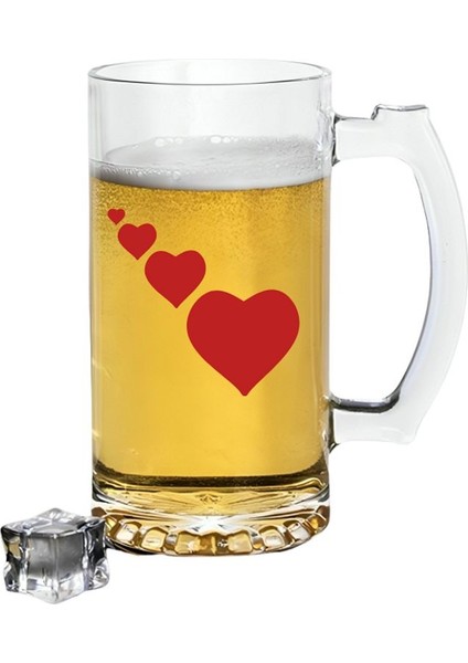 Kalp Baskılı Bira Bardağı - Bira Bardak