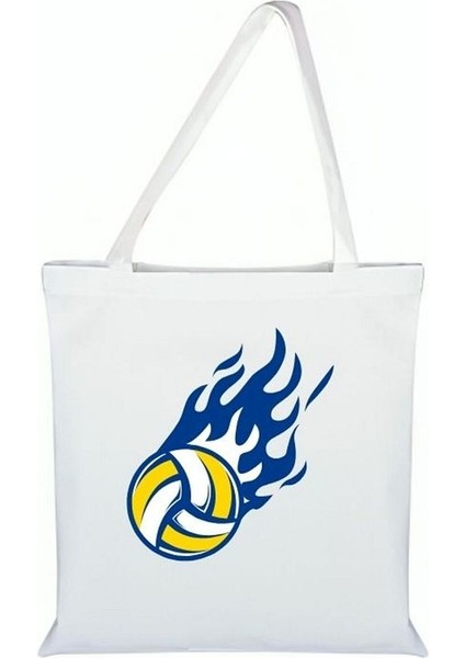 Voleybol Baskılı Bez Çanta - Voleybollu Çanta