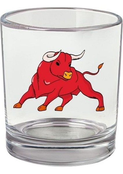 Boğa Baskılı Viski Bardağı - Boğalı Bardak