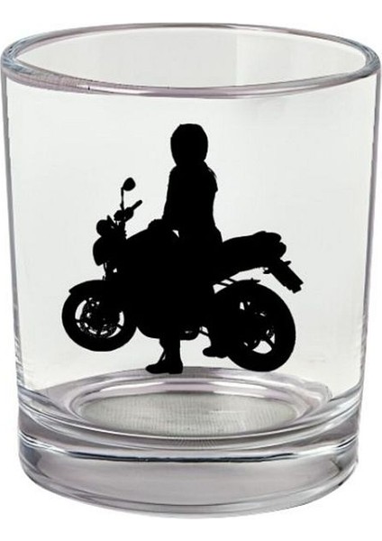 Motor Baskılı Viski Bardağı - Motorlu Bardak