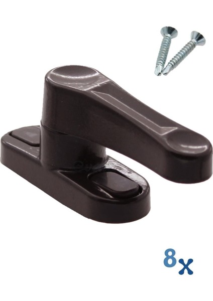 Pencere Kilidi 8 Adet Kapı ve Pencere Emniyet Aparatı Güvenlik Ürünü Kilit Koyu Kahve