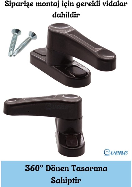 Pencere Kilidi 8 Adet Kapı ve Pencere Emniyet Aparatı Güvenlik Ürünü Kilit Koyu Kahve