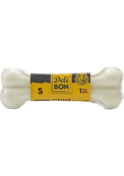 Delibon Deri Pres Vakumlu Kemik Köpek Ödülü Beyaz 12 cm 1 Adet