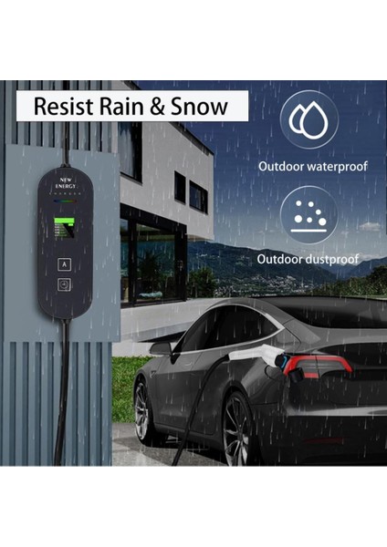 5-Metre Araç Elektrikli Şarj Kablosu Tip 2, 8A~16A Araç Akü Kabloları Tip 2, Ev Şarj Kablosu 3,68KW ile LED Dijital Ekranlı Kontrollü, Avrupa Standardı Araç Şarj Kablosu Iec 62196-2 (Siyah) indirimleri