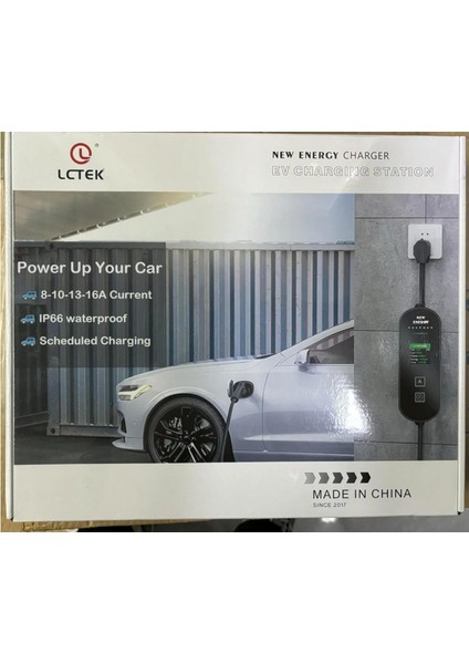 5-Metre Araç Elektrikli Şarj Kablosu Tip 2, 8A~16A Araç Akü Kabloları Tip 2, Ev Şarj Kablosu 3,68KW ile LED Dijital Ekranlı Kontrollü, Avrupa Standardı Araç Şarj Kablosu Iec 62196-2 (Siyah)