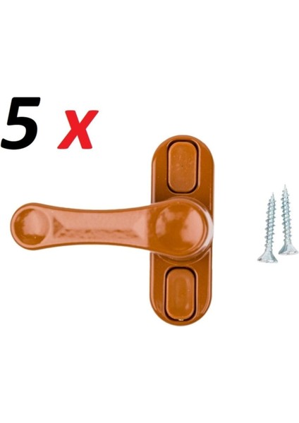 Pencere Kilidi 5 Adet Kapı ve Pencere Emniyet Aparatı Güvenlik Ürünü Kilit Açık Kahve