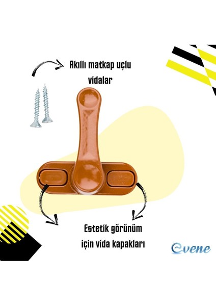 Pencere Kilidi 5 Adet Kapı ve Pencere Emniyet Aparatı Güvenlik Ürünü Kilit Açık Kahve