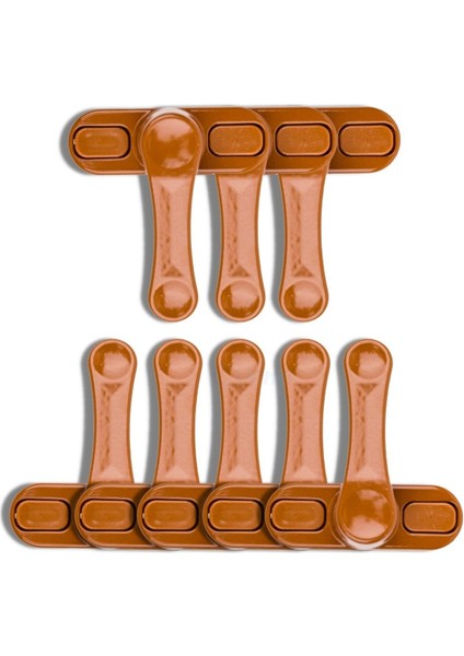 Açık Kahverengi Pencere Emniyet Kilidi 8 Adet Çocuk Hırsız Kilidi Çekmeli Metal Kilit