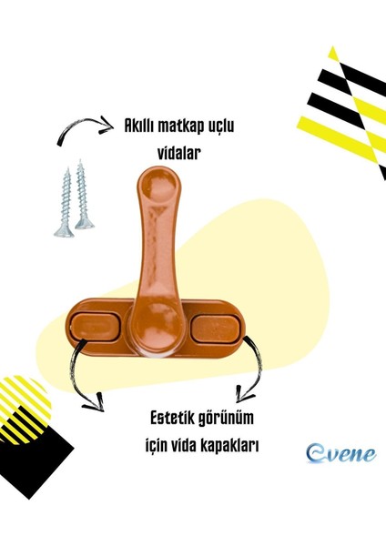 Açık Kahverengi Pencere Emniyet Kilidi 8 Adet Çocuk Hırsız Kilidi Çekmeli Metal Kilit