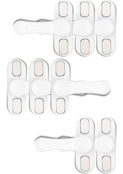 Beyaz Pencere Emniyet Kilidi Çocuk Hırsız Kilidi Çekmeli Pvc 8 Adet