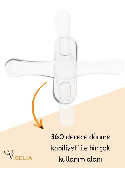 Beyaz Pencere Emniyet Kilidi Çocuk Hırsız Kilidi Çekmeli Pvc 8 Adet