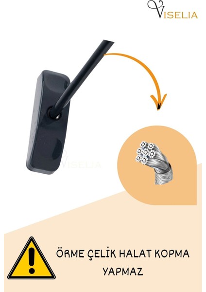 Antrasit Pencere Kilidi Halatlı Çocuk Güvenlik Emniyet Hırsız Pimapen Pvc Kapı Bebek Kilidi