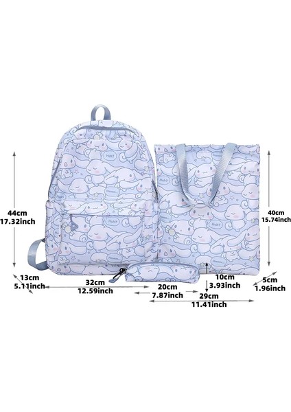 Cinnamoroll Serisi Sırt Çantası, Karikatür Anime Schoolbag Seti, Gündelik Büyük Kapasiteli Sırt Çantası, Kids Girl Seyahat Hamam Kırılma Renkleri: Cinnamoroll-E (Yurt Dışından)