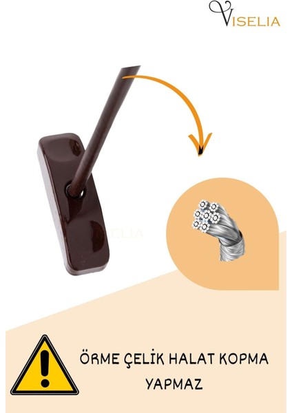 Koyu Kahve Pencere Kilidi 3 Adet Halatlı Çocuk Güvenlik Emniyet Hırsız Pimapen Pvc Kapı Bebek Kilidi