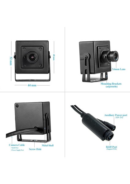 Revotech 3 Mp Mini Poe Hd 3 Mp Iç Güvenlik Kamerası 3.6 mm Objektif P2P Uzaktan Görüntüleme Algılama indirimleri