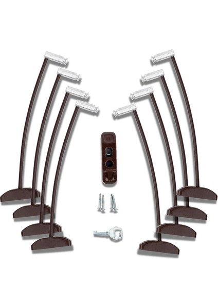 Koyu Kahve Pencere Kilidi Halatlı Çocuk Güvenlik Emniyet Hırsız Pimapen Pvc Kapı Bebek Kilidi