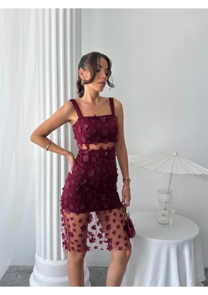 Çiçek Tül Tasarım Lara Mini Elbise fırsatları