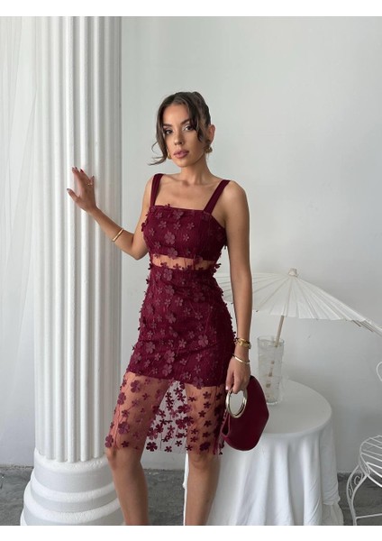 Çiçek Tül Tasarım Lara Mini Elbise indirimleri