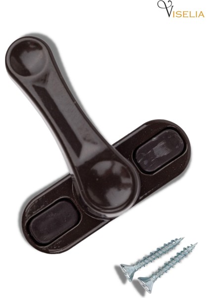 Pencere Kilidi 1 Adet Kapı ve Pencere Emniyet Aparatı Güvenlik Ürünü Kilit Koyu Kahve