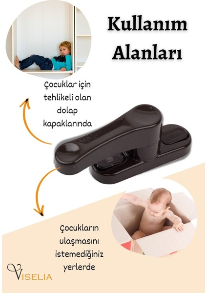 Pencere Kilidi 1 Adet Kapı ve Pencere Emniyet Aparatı Güvenlik Ürünü Kilit Koyu Kahve