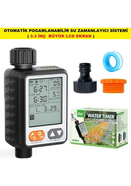 Otomatik Pogamlanabilir Su Zamanlayıcı Sistemi (3.3 Inç Büyük LCD Ekran)