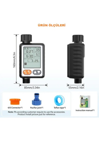 Otomatik Pogamlanabilir Su Zamanlayıcı Sistemi (3.3 Inç Büyük LCD Ekran) modelleri