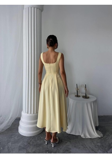 Ayvel Atlas Düğme Detay Midi Elbise fiyatları