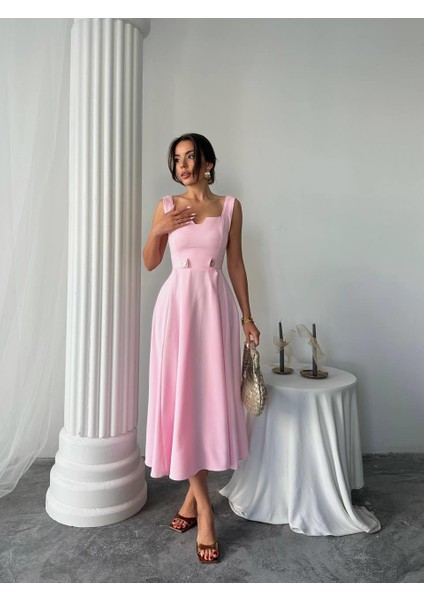 Ayvel Atlas Düğme Detay Midi Elbise fiyatları