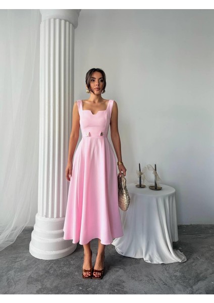 Ayvel Atlas Düğme Detay Midi Elbise modelleri