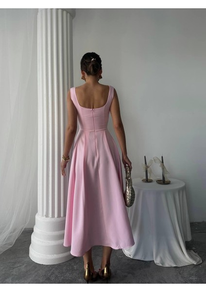 Ayvel Atlas Düğme Detay Midi Elbise fırsatları