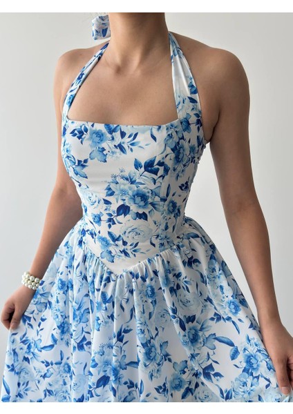 Rans Çiçek Desen Midi Elbise modelleri