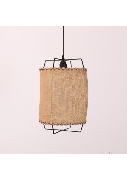 Mylamp Cappadocia Doğal Jut Siyah Barlı Avize 25X35 cm fiyatları