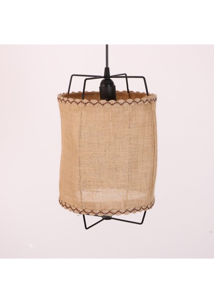 Mylamp Cappadocia Doğal Jut Siyah Barlı Avize 25X35 cm modelleri