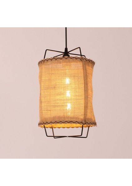 Mylamp Cappadocia Doğal Jut Siyah Barlı Avize 25X35 cm fırsatları