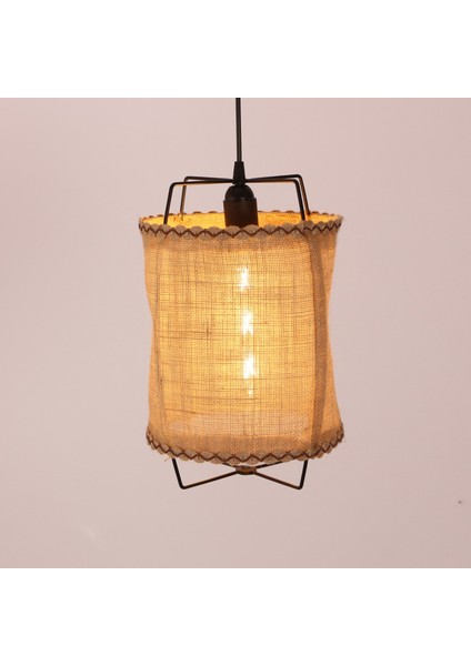 Mylamp Cappadocia Doğal Jut Siyah Barlı Avize 25X35 cm indirimleri