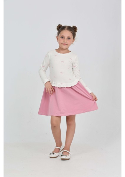 Kız Çocuk Fiyonk Baskılı Elbise modelleri