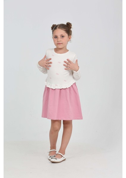 Kız Çocuk Fiyonk Baskılı Elbise fırsatları