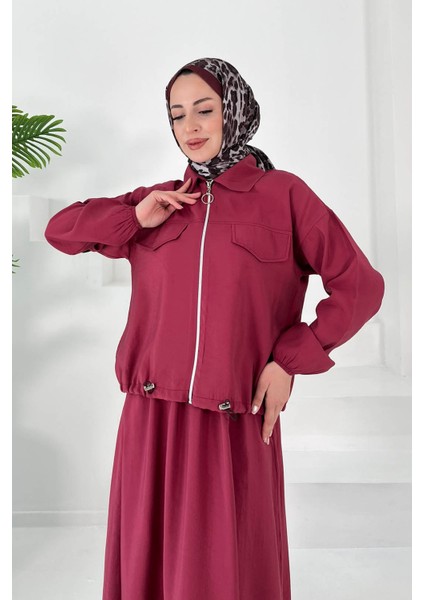 Lastikli Etekli Takım Bordo - 27011 fırsatları