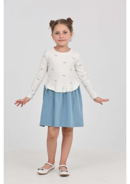 Kız Çocuk Fiyonk Baskılı Elbise fiyatları